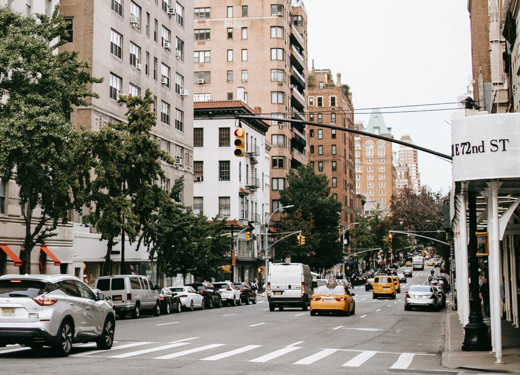 busy street and buildings in new york city