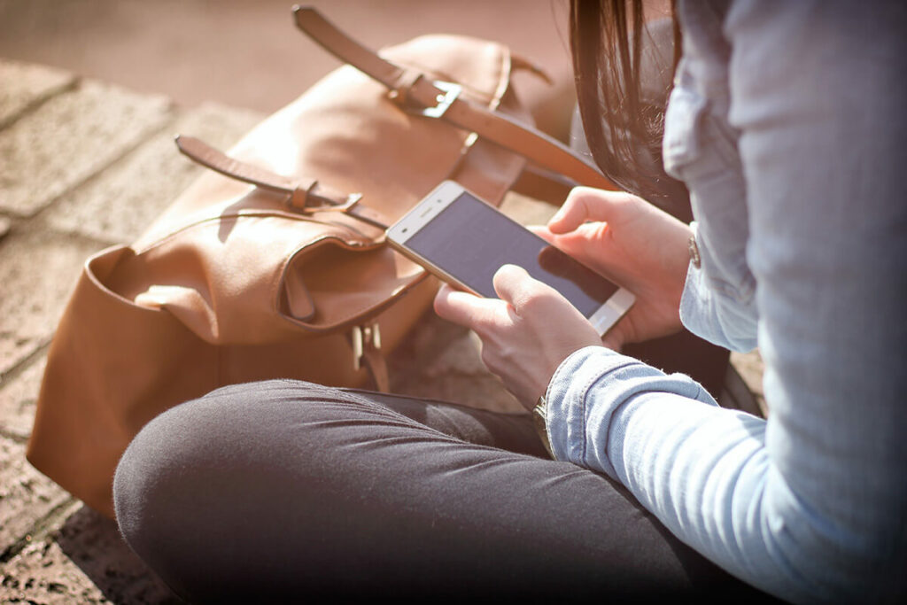 young woman on smartphone